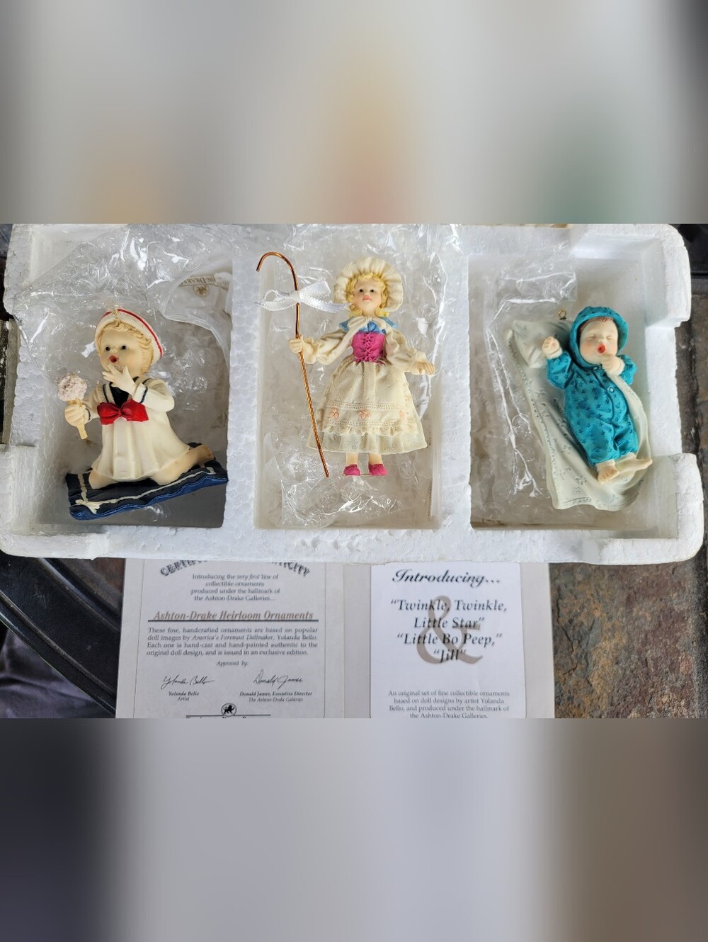 Ashton-Drake Porcelain Nursery Figurine Orna.entPastel Cream, Pink & Teal (BC1)
